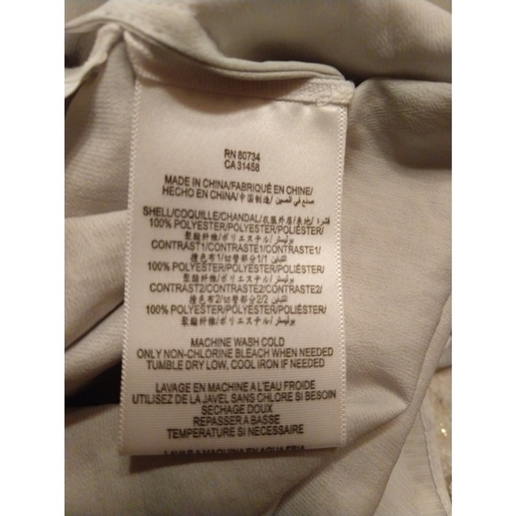 BCBGMaxAzria Blouse Long Sleeve Gray Grey LG - Picture 8 of 8